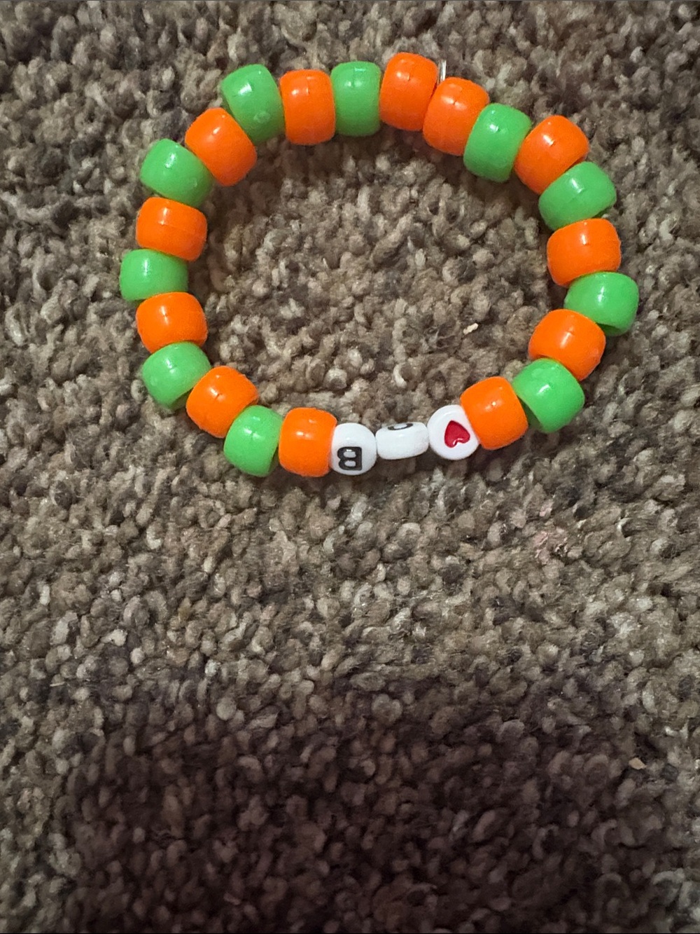 Kids Orange & Green Beaded Stretch Bracelet - Brand Unknown